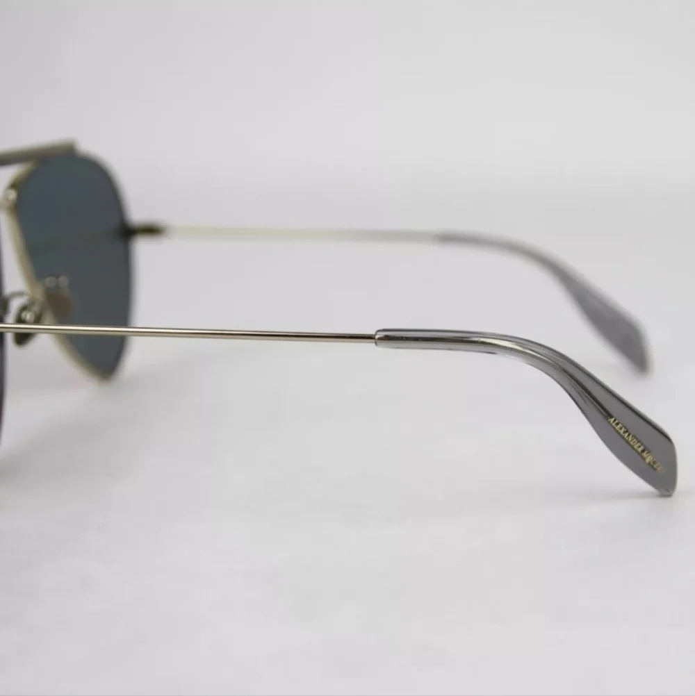 ALEXANDER MCQUEEN Blue Reflective Aviator Sunglasses, NWT